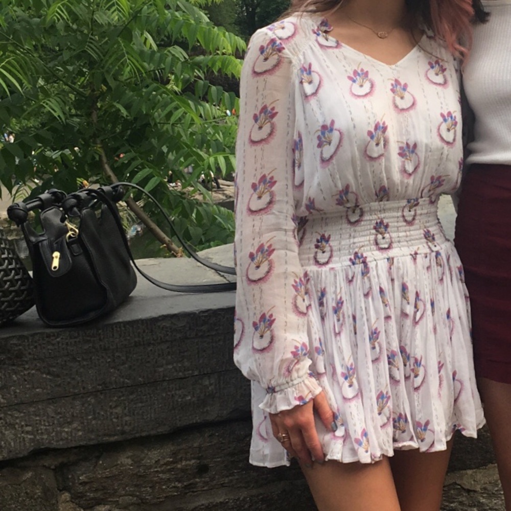 Free People Printed, Sheer Sleeves, Spring/summer